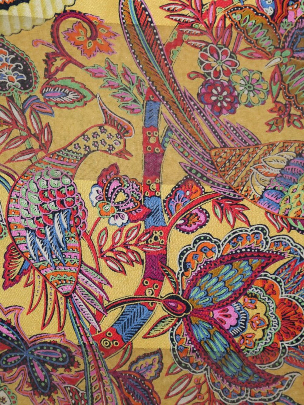 One of kind Auth Italy made Christian Dior Large silk scarf PHEASANT PAISLEY vtg - Picture 8 of 16